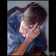 La vendedora de huevos - Pintura al óleo - Obra de Vicente González Delgado